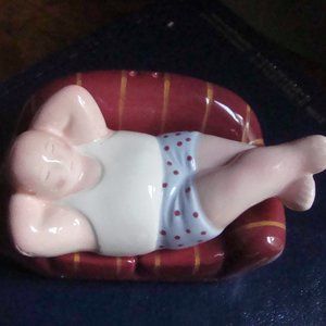 Napping Guy on Couch Salt+Pepper Shaker Set